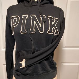 VS PINK Pullover Hoodie in Black & White Size Small